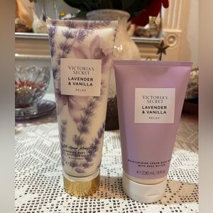 (Inventory 38) Victoria's Secret Lavender & Vanilla Relax Moisturizer Set
